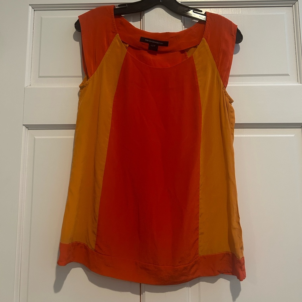FRENCH CONNECTION COLORBLOCK BLOUSE SIZE 4